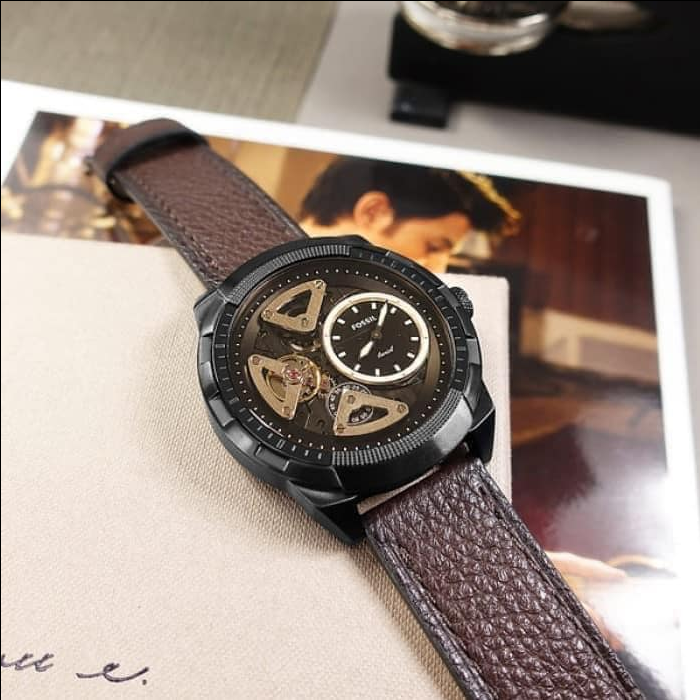 Fossil Bronson Twist Open Heart Brown 