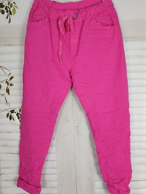 Damen Italy Joggpants Hose stretch uni Sommer/Herbst+NeonfarbenGr.38-42