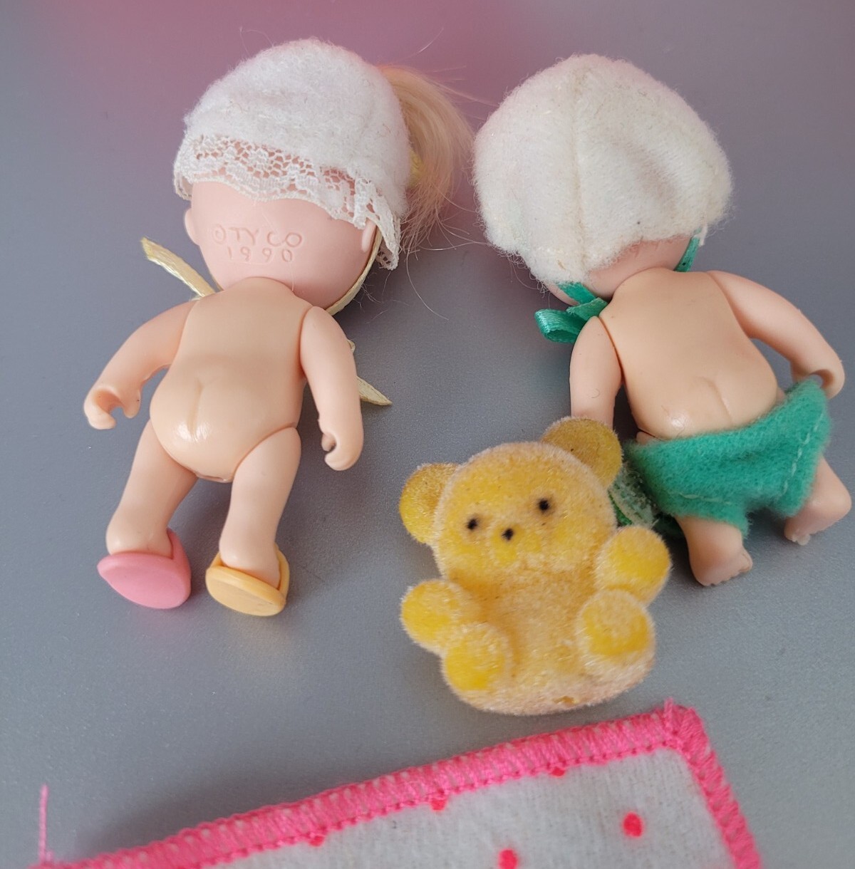 Vintage Tyco Quints Baby Doll &times;2 & Accessories- Barbie Sindy 90s Toy Interest