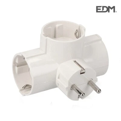EDM ADATTATORE TRIPLA MULTIPRESA 16A SPINA + 3 PRESE STANDARD TEDESCHE SCHUKO B.