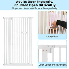 59"Baby Gate With Pet Door Dog Cat Child Safety Extra Wide Walk Thru Fence Guard