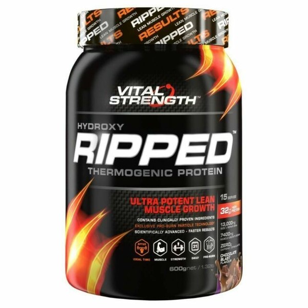 Vital Strength Ripped Thermogenic Protein Powder, Chocolate 600g for sale online eBay