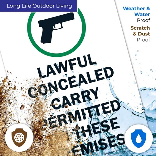 Lawful Concealed Carry Permitted On These Premises Sign, - Picture 22 of 86