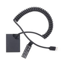 USB Type C to NP-W126 Dummy Battery Adapter Spring Cable for Fujifilm Camera
