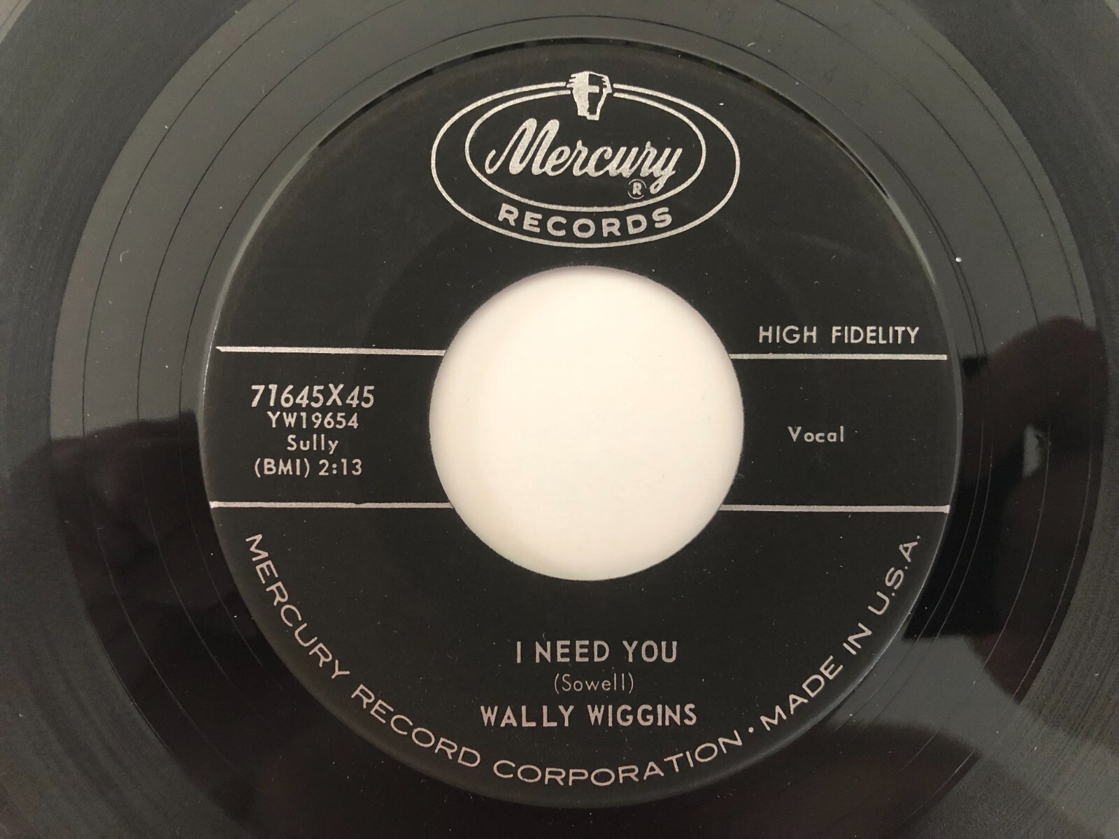 '60 Rockabilly 45 WALLY WIGGINS I Need You/Maybe Someday MERCURY hear