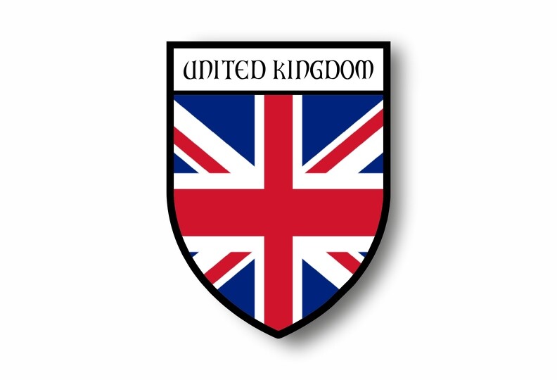 Autoadesivo Stemma Bandiera Regno Uni Inglese Union Jack Inglese