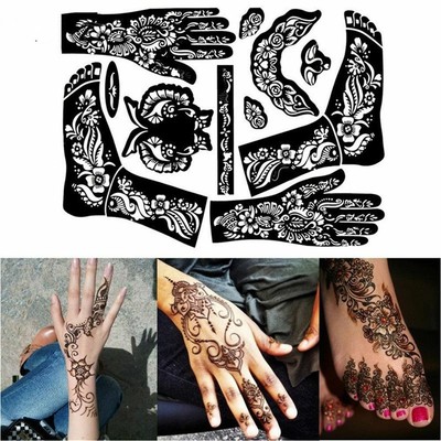 Arm Leg Feet Body Art Template Temporary Decal Tattoo Stencils India Henna Kit Ebay