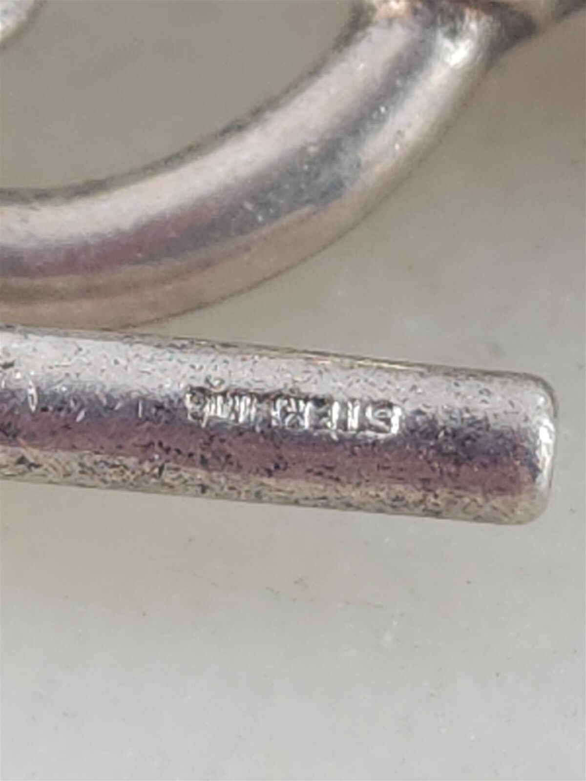 Vintage Solid Sterling Silver Large Link Cut Crys… - image 4