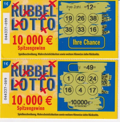 Lotto -- 2x scratch lot, Baden-Württemberg --  1 -- used, for collectors