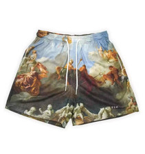 Eric Emanuel Style Kinetic Black Gold Logo Mesh Shorts - Beach, Summer, Gym