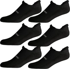 New FootJoy Golf ComfortSof Roll-Top Socks Black (6 Pack)