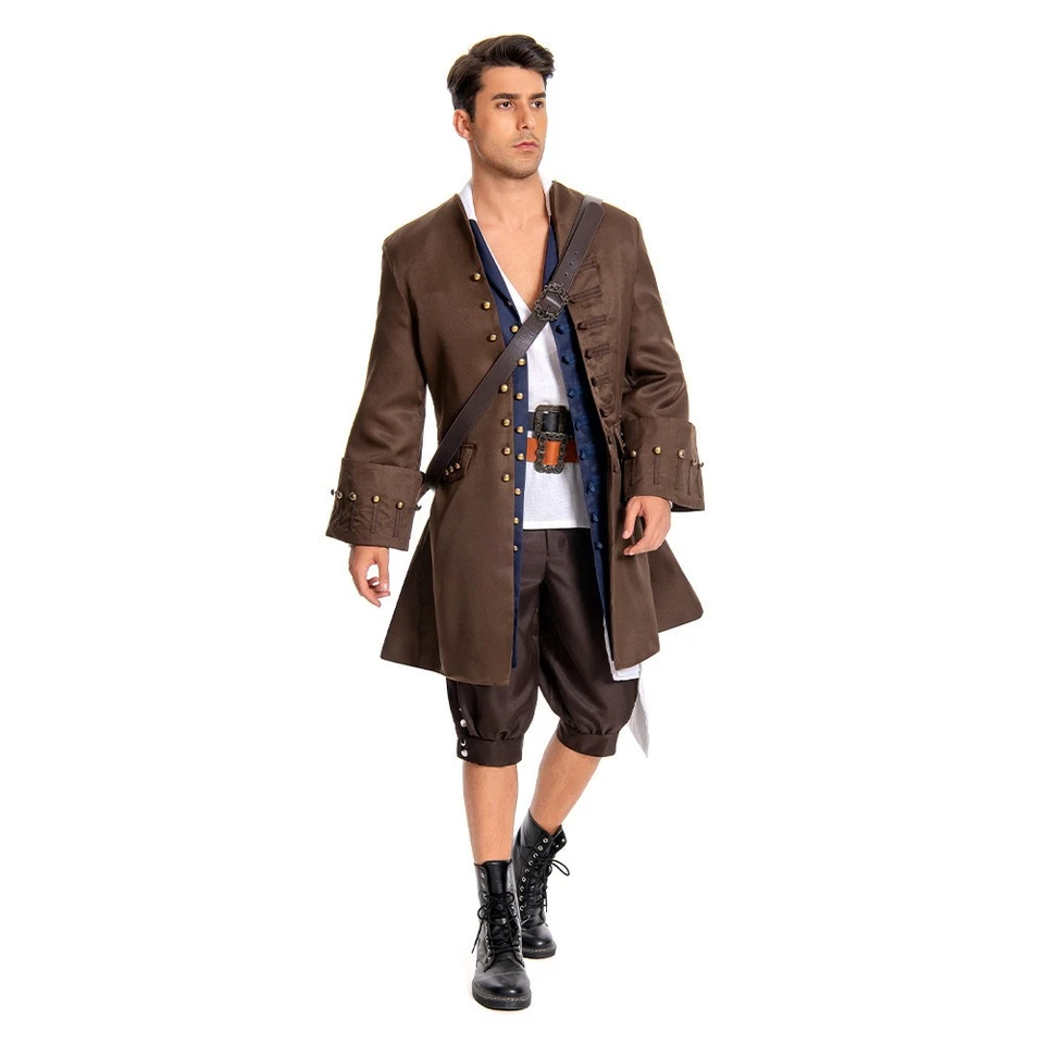 Disfraz de Capitán Pirata Caribe Medieval Jack Sparrow Juegos completos Foto 4 de 4