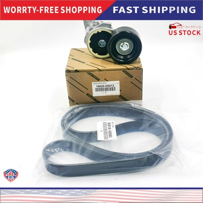 #ad #ad Drive Belt amp;Tensioner Kit For 07 23 Land Cruiser Sequoia Tundra GX460 LX570 OEM $148.63