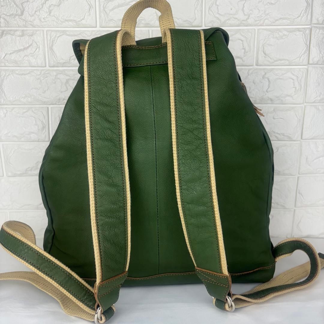 Porter Structure Leather Backpack Green Genuine L… - image 5