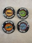 Lot (4) Mattel Hot Wheels Car Buttons Red Line 1960s Lola Boss Hoss Fire Police