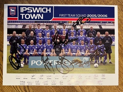 Hand Signed A4 Picture - Ipswich Town FC 2005/06 season - 8 signatures - Image 1 of 4