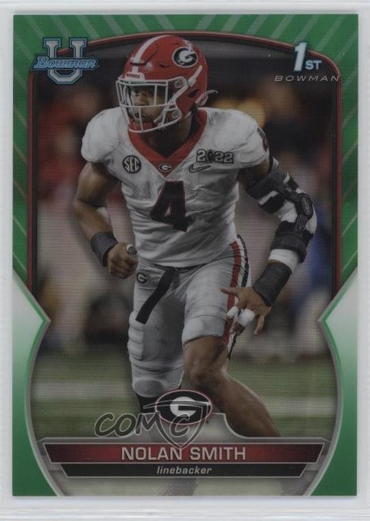 2022 Bowman U Chrome Green Refractor 53/99 Nolan Smith #33 ux1