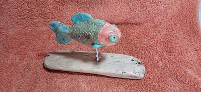 Raku Fired Ceramic Swimming Fish.