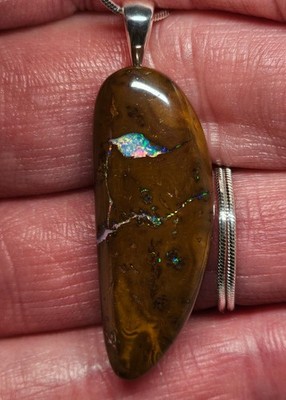 Opalauge - Boulder Opal Anhänger - Queensland Australien, Opalkette, #1663