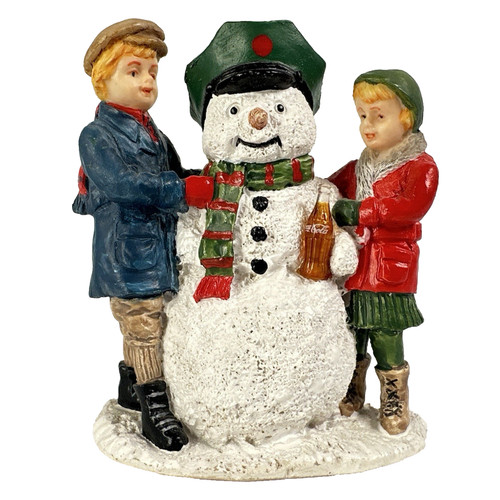 Coca-Cola Town Square Coll. Thirsty Snowman Holiday Village Figure 7950 Vtg 1992
