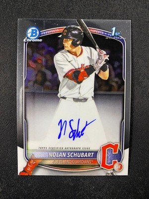 2025 Bowman Draft Nolan Schubart Chrome Auto 1st Prospect #CPA-NS Guardians e587