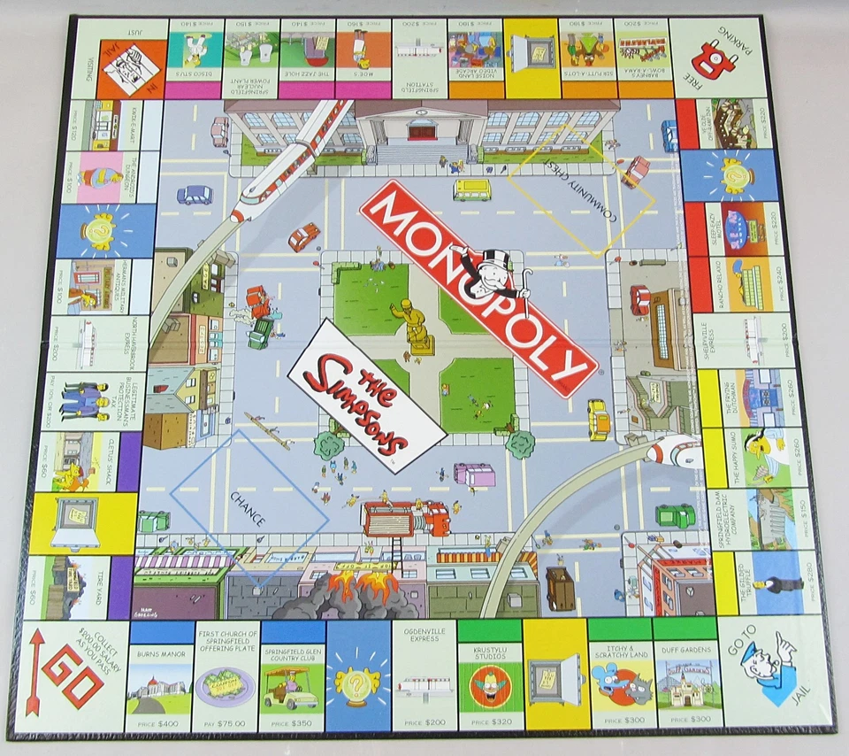 Monopoly The Simpsons Edition Board Game Welcome To Springfield Hasbro 2001 - Image 2 of 4