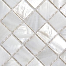 White Square Shell Mosaic Tile Mother of Pearl Kitchen Backsplash Shower Wall
