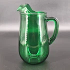Vtg Anchor Hocking Emerald Green Pinch Spout Water Juice Pitcher MCM 8" Tall