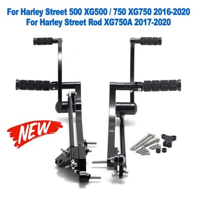 2016-2020 Black CNC 12'' Forward Controls for Harley Street 500 750 XG500 XG750