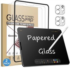 2 2 Pack Like Paper Glass Screen Protector for iPad Pro 12.9 2022 6th 2021 5th