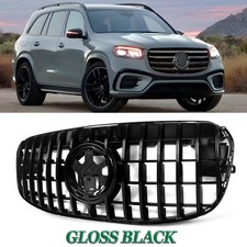 All Black Front Bumper Grille For 2024 2025 Benz X167 GLS450 GLS500 GLS580 Grill
