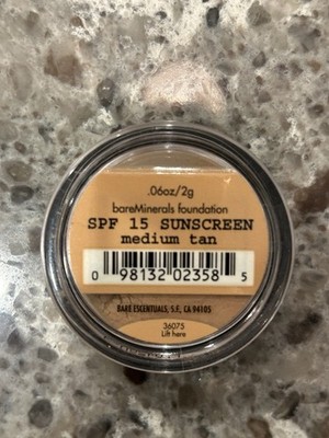 I.D. bareMinerals Medium Tan SPF 15 Foundation .06oz/2g loose foundation, powder