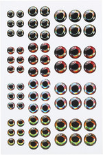Fishing Lure 4D Eyes 6Mm/8Mm/10Mm, 3 Set Waterproof Artificial Fish Eye Fly Tyin