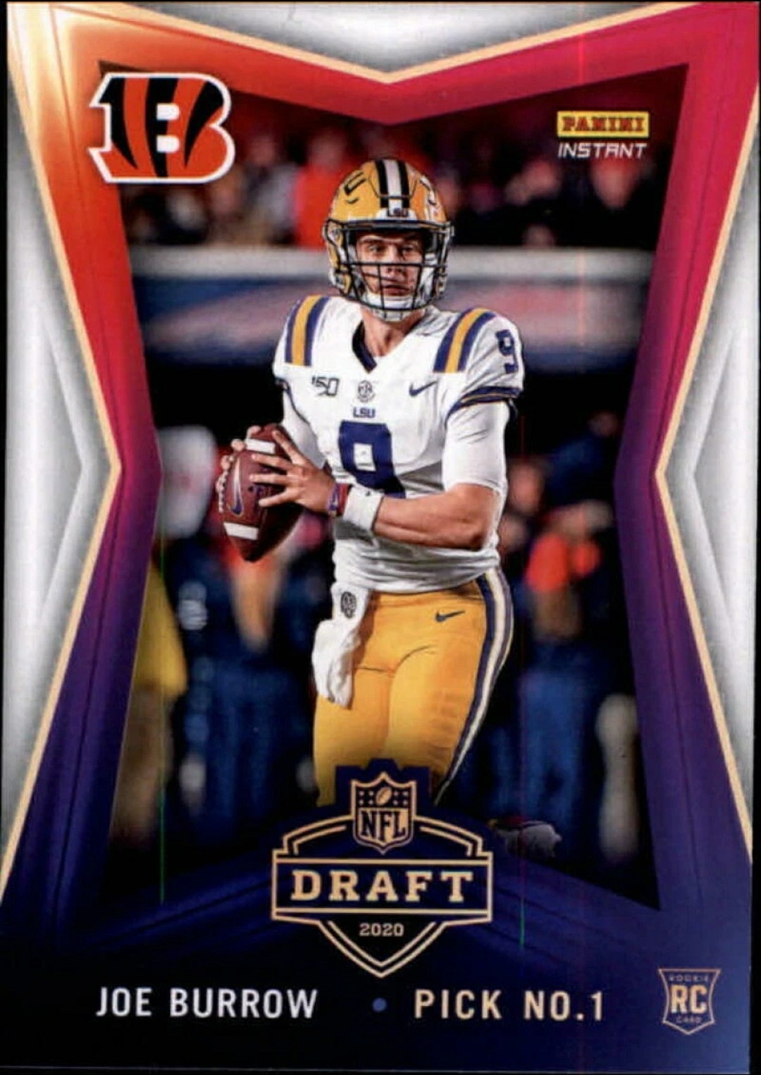 2020 Panini Instant NFL Draft Night RC 🔥JOE BURROW BENGALS  SP  /8156 