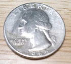 1965 Washington Quarter No Mint Mark, rim letters touching Liberty error.