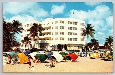 Vintage Trade Winds Gill Hotel Fort Lauderdale Florida Linen Postcard