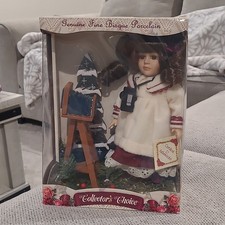 Collector's Choice Limited Edition Bisque Porcelain Doll with Easel & Painting