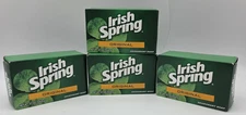 Vtg X4 Irish Spring 3.7 Oz Bar Soaps - ORIGINAL - NO FLAXSEED OIL - DISCONTINUED