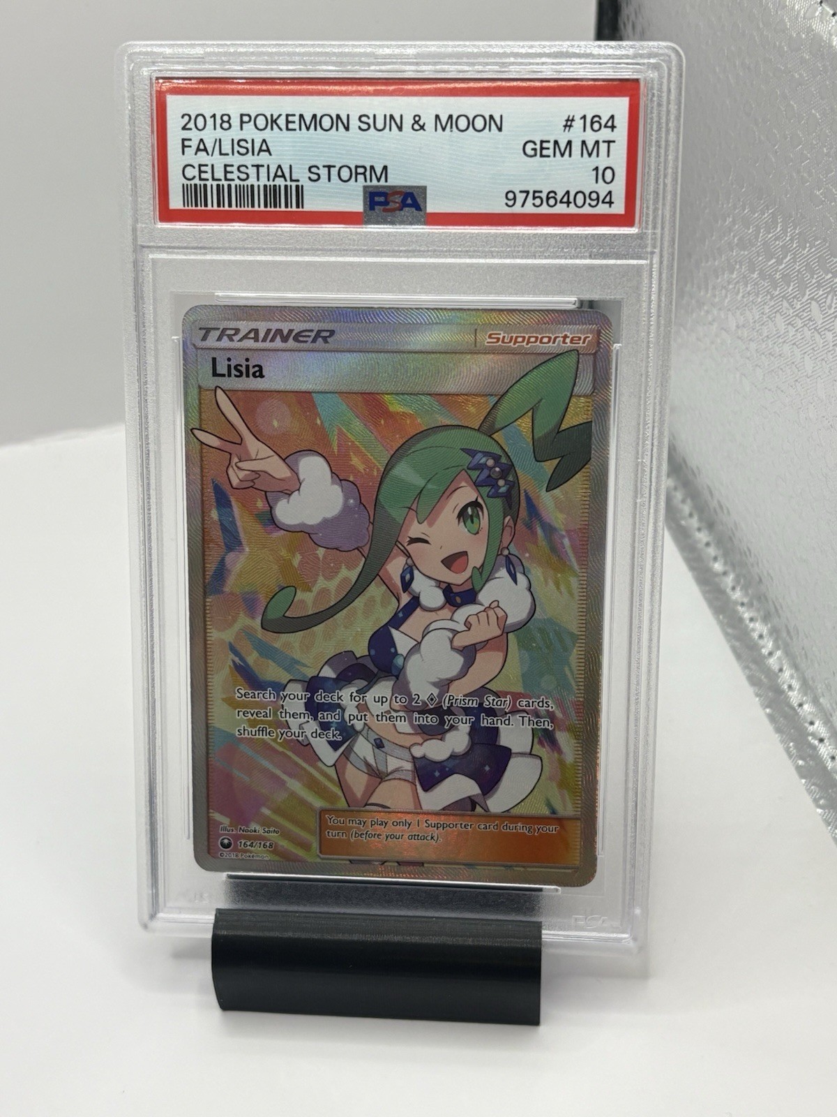 2018 Pokemon Lisia Full Art Celestial Storm 164/168 PSA 10 GEM MINT