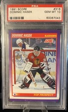 1991 Score Dominik Hasek #316 PSA 10 RC SP Misspelled Dominic Rare Chicago