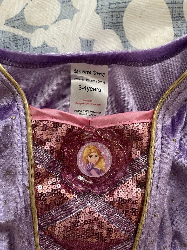 Disney Rapunzel Costume Gown Dress Princess Tangled, Size S (4) - Image 2 of 2