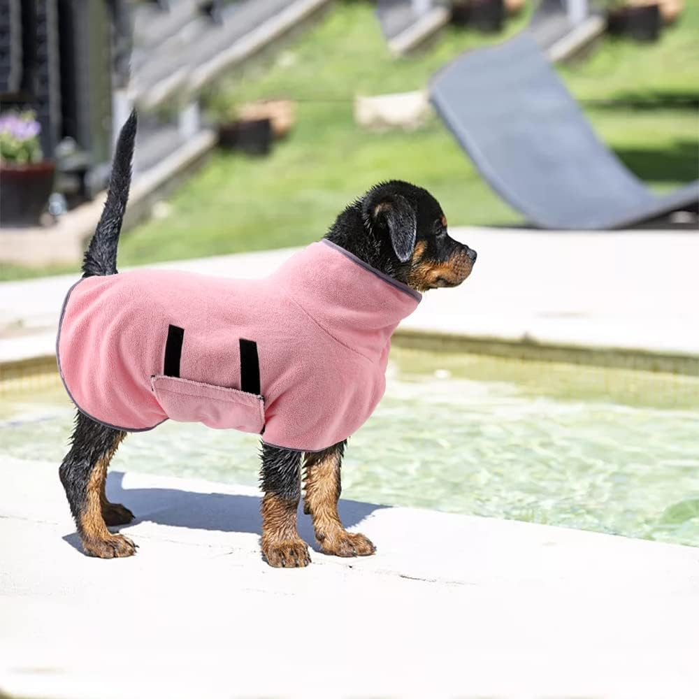 Jodsen Dog Drying Coat, Towel Bathrobe for Small, Medium Dogs Dressing