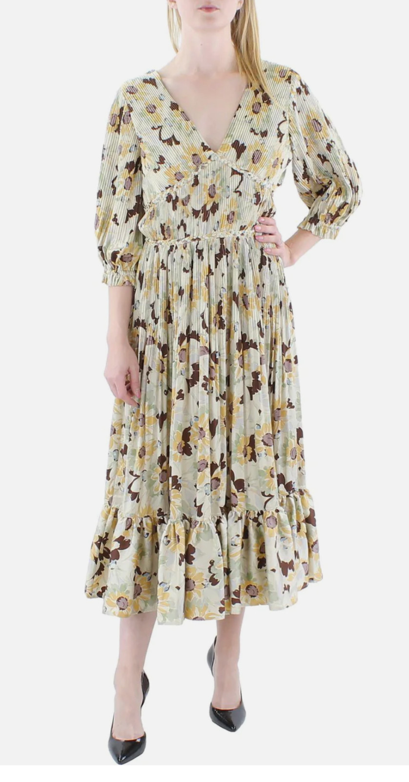 Polo Ralph Lauren L49912 Womens Multi Floral Print Long Maxi Dress Size 4 image 2