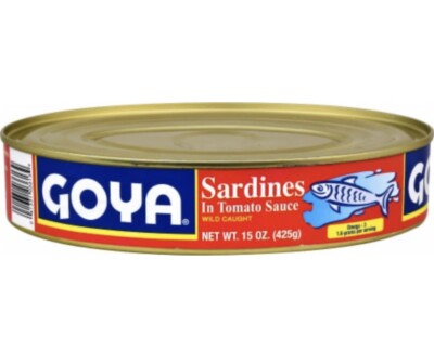 6 BIG CANS Goya Wild Caught Sardines in Tomato Sauce 15 oz Can Snack Ships Free