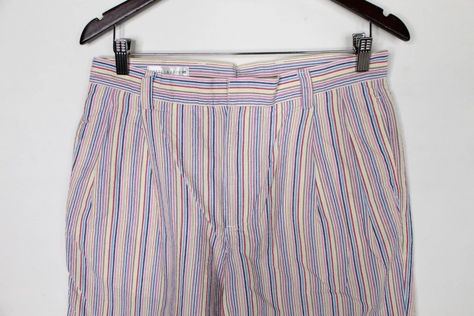 Cutter & Buck Golf Shorts Mens Size 33 Seersuckered Striped Beach Chino - Image 2 of 4