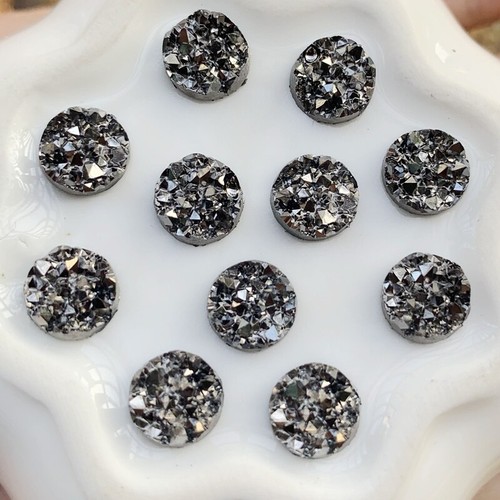 100PCS 8mm Mineral Surface Resin Rhinestone Flatback Glitters AB Cabochon Stone - Picture 21 of 24