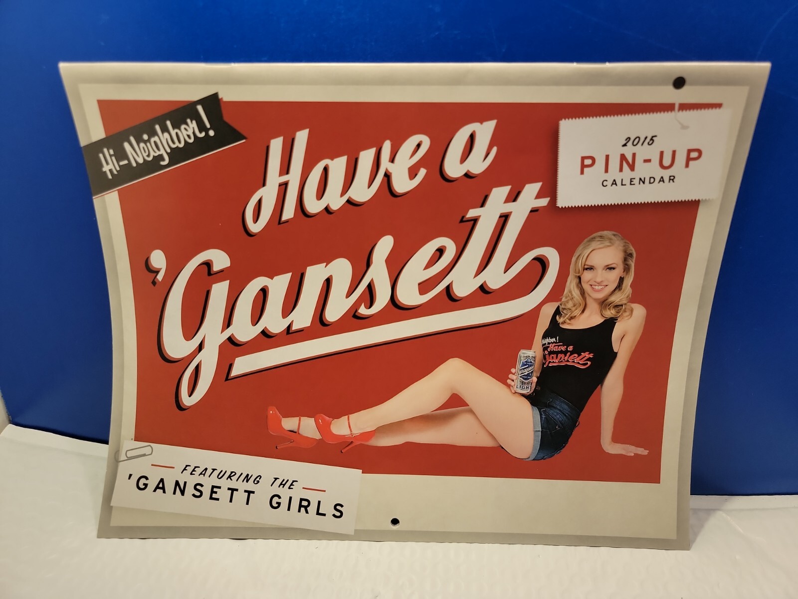 NARRAGANSETT BEER CALENDAR 2015 HI NEIGHBOR GANSETT GIRLS PIN -UP CALENDAR  | eBay