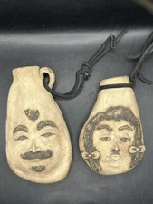 Carolyn Francis Wall Pocket Vases  Man Woman Duo Vintage