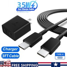 35W PD Power Adapter Duo Wall Charger 3FT USB-C Cable For Samsung Galaxy S22 23