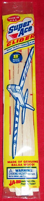 Vintage Ja-Ru Balsa Wood 8  Super Ace Glider USA Old Toy Model Airplane Plane US